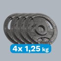 Obciążenie żeliwne zestaw 4x1.25kg, otwór 31mm, talerz z uchwytami, REBEL ACTIVE