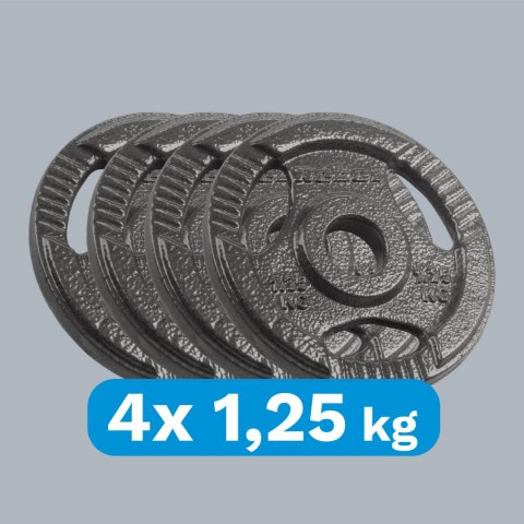 Obciążenie żeliwne zestaw 4x1.25kg, otwór 31mm, talerz z uchwytami, REBEL ACTIVE