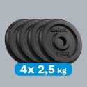 Obciążenie żeliwne zestaw 4x2.5kg, otwór 31mm, talerz klasyczny, REBEL ACTIVE