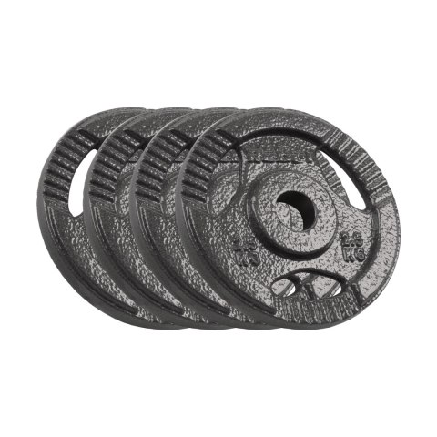 Obciążenie żeliwne zestaw 4x2.5kg, otwór 31mm, talerz z uchwytami, REBEL ACTIVE