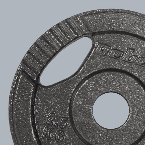 Obciążenie żeliwne zestaw 4x2.5kg, otwór 31mm, talerz z uchwytami, REBEL ACTIVE