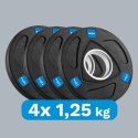 Obciążenie żeliwne olimpijskie gumowane zestaw 4x1.25kg, otwór 51mm , REBEL ACTIVE
