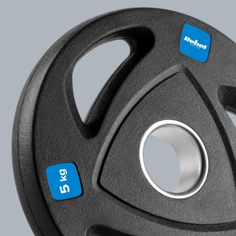 Obciążenie żeliwne olimpijskie gumowane zestaw 4x5kg, otwór 51mm , REBEL ACTIVE