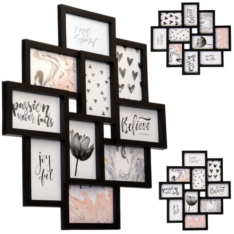 Ramka na zdjęcia EVITA 10 zdjęć czarna