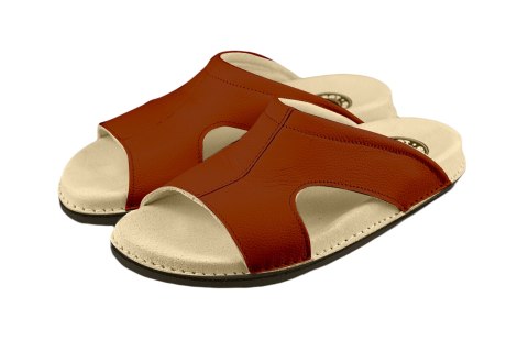 ABAT ROZM. 38 Klapki medyczne, profil ortopedyczny, model motylek, brązowe