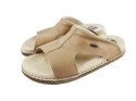 ABAT ROZM. 40 Klapki ortopedyczne damsko-męskie beżowe, skórzane, antyposlizgowe