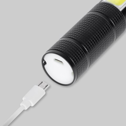 Akumulatorowa latarka wielofunkcyjna REBEL (zoom, nożyk, młotek do szyby)