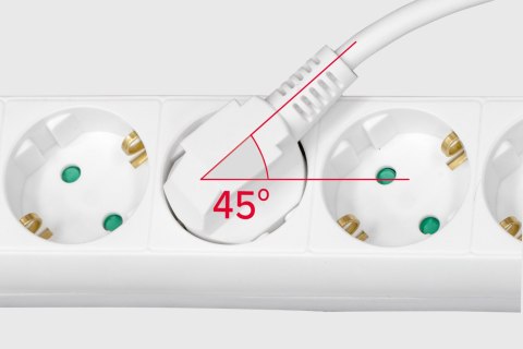 Przedłużacz 4 gniazda 1,5m typu niemieckiego bez przełącznika (3x1,0mm) Rebel biały