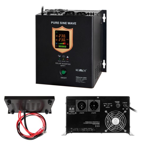 Przetwornica solarna naścienna ( inwerter ) KEMOT PROsolar-2500 ( 24V 230V 25000VA/1800W )