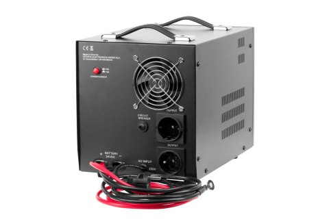 Zasilacz awaryjny KEMOT PROsinus-2000/24 przetwornica z czystym przebiegiem sinusoidalnym i funkcją ładowania 24V 230V 2000VA/14