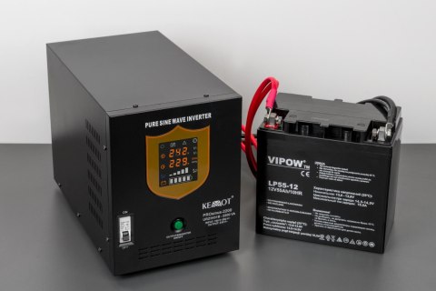 Zasilacz awaryjny KEMOT PROsinus-2200 przetwornica z czystym przebiegiem sinusoidalnym i funkcją ładowania 12V 230V 2200VA/1600W