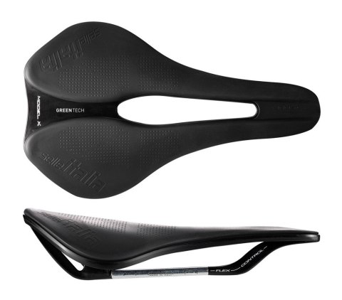 Siodło SELLE ITALIA MODEL X SUPERFLOW L (id match L3), FeC Alloy Rail, 315g, Czarne (NEW).