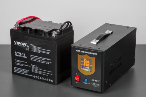 Zasilacz awaryjny KEMOT PROsinus-1000 przetwornica z czystym przebiegiem sinusoidalnym i funkcją ładowania 12V 230V 1000VA/700W 