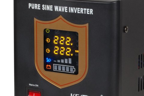 Zasilacz awaryjny KEMOT PROsinus-1000 przetwornica z czystym przebiegiem sinusoidalnym i funkcją ładowania 12V 230V 1000VA/700W 