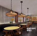 Lampa sufitowa z liny konopnej na łańcuchu - średnica 40 cm