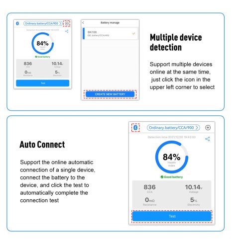 Miernik baterii Konnwei BK100