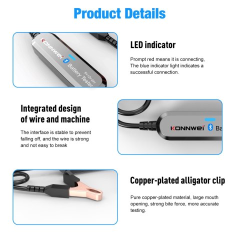 Miernik baterii Konnwei BK200