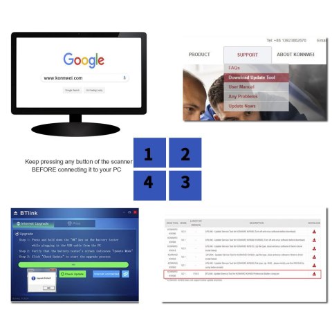 Miernik baterii Konnwei KW600