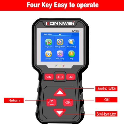 Miernik diagnostyczny, skaner OBD2 Konnwei KW320