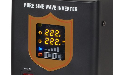 Zasilacz awaryjny KEMOT PROsinus-500 przetwornica z czystym przebiegiem sinusoidalnym i funkcją ładowania 12V 230V 500VA/300W - 