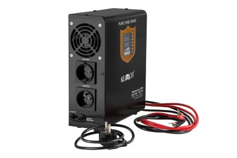 Zasilacz awaryjny naścienny KEMOT PROsinus-500 przetwornica z czystym przebiegiem sinusoidalnym i funkcją ładowania 12V 230V 500