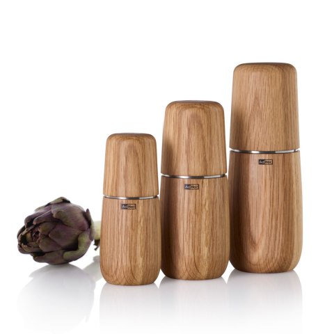 Młynek dębowy do soli lub pieprzu Yono XS - jasny