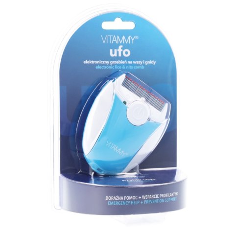 VITAMMY UFO NIEBIESKI Grzebień elektroniczny na wszy i gnidy, z latarką i alarmem