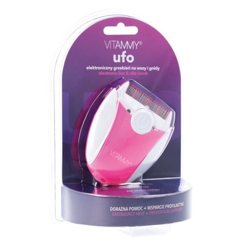 VITAMMY UFO RÓŻOWY Elektroniczny grzebień na wszy i gnidy, z alarmem i lampką LED