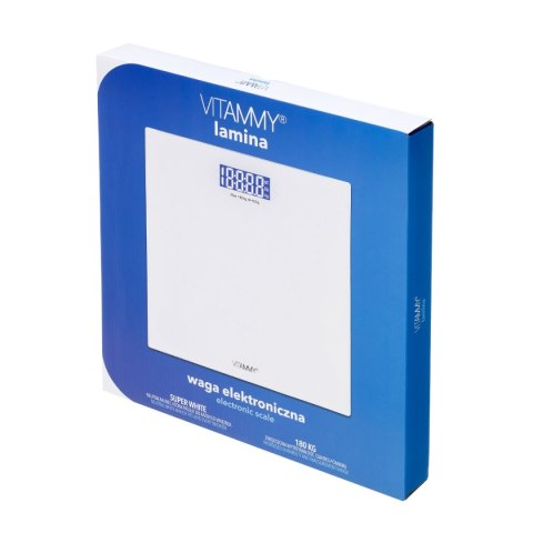 VITAMMY LAMINA Elektroniczna waga łazienkowa, precyzyjna i biała
