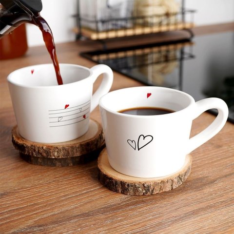 Zestaw Kubki do Kawy Herbaty Ceramiczne Serce Solidne 2 szt. ORION 210 ml