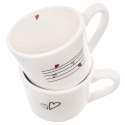 Zestaw Kubki do Kawy Herbaty Ceramiczne Serce Solidne 2 szt. ORION 210 ml