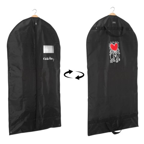 SERCE czarny organizer na płaszcz 60x100cm