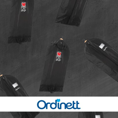 SERCE czarny organizer na płaszcz 60x100cm