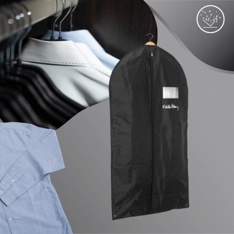 SERCE czarny organizer na płaszcz 60x100cm