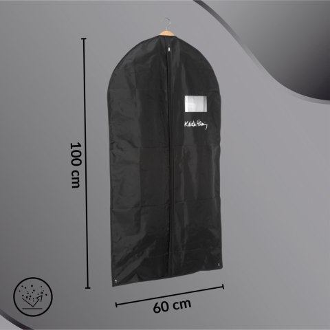 SERCE czarny organizer na płaszcz 60x100cm