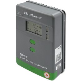 Qoltec Solarny regulator ładowania MPPT z czujnikiem temperatury 20A |12V / 24V | LCD | 2 x USB | Bluetooth | APP | GEL | LiFeP