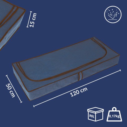 BLUE niebieski organizer do szafy na suwak 120x50x15cm