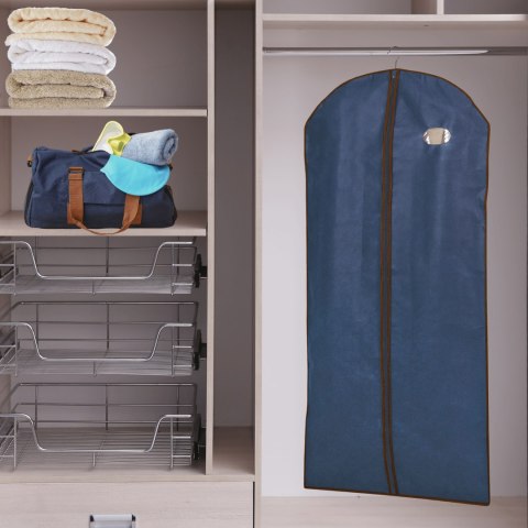 BLUE niebieski organizer na płaszcz 65x135cm