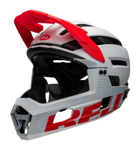 Kask full face BELL SUPER AIR R SPHERICAL matte gloss white infrared roz. S (52-56 cm) (NEW 2025)