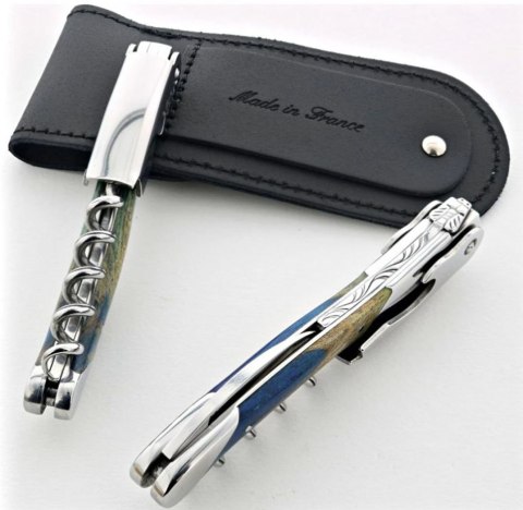 Korkociąg Château Laguiole z linii Grand Cru - drewno bukowe barwione na niebiesko