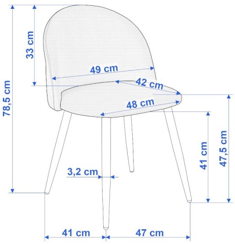 Krzesło tapicerowane SOUL Velvet czarne