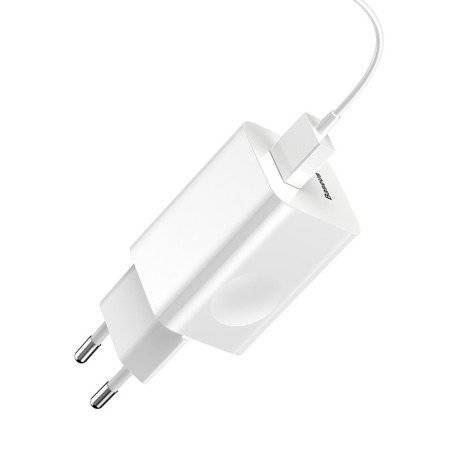 Ładowarka sieciowa BASEUS Charging Quick Charger 24W USB QC3.0 (biała)