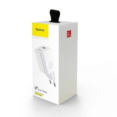 Ładowarka sieciowa BASEUS Charging Quick Charger 24W USB QC3.0 (biała)