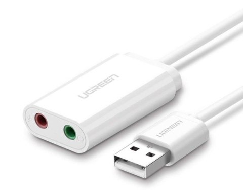 Karta dźwiękowa USB UGREEN US205 15cm (biała)