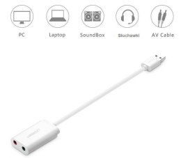 Karta dźwiękowa USB UGREEN US205 15cm (biała)