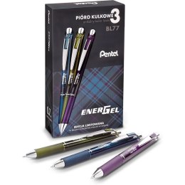 Pióra kulkowe Pentel EnerGel BL77 (+3 wkłady) (3+3