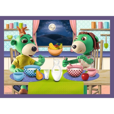 Puzzle 4w1 Dobranoc, Trefliki na noc Wieczorne rytuały Treflików | Trefl