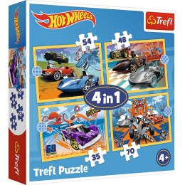 Trefl: Puzzle 4w1 - Hot Wheels
