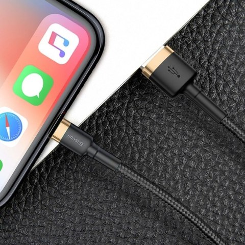 Kabel BASEUS Cafule USB-A-Lightning 2m (złoto-czarny)