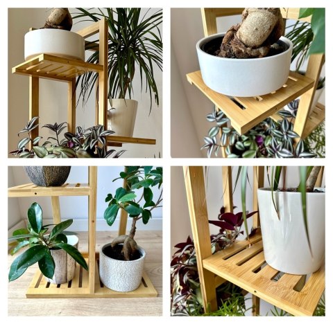 Kwietnik bambusowy HERVEL naturalny 7 półek